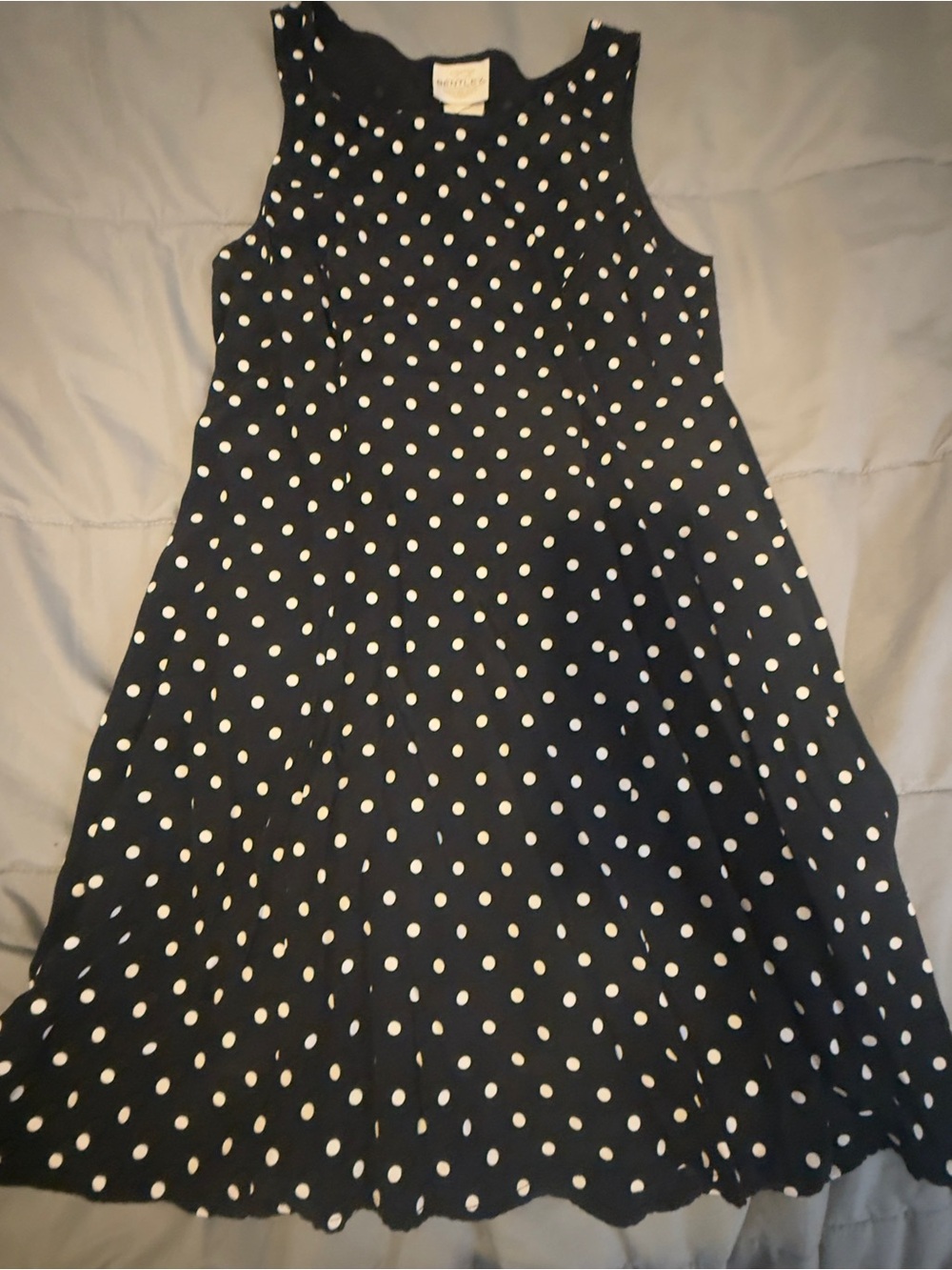 Sleeveless Black Polka Dot Fit & Flare Dress